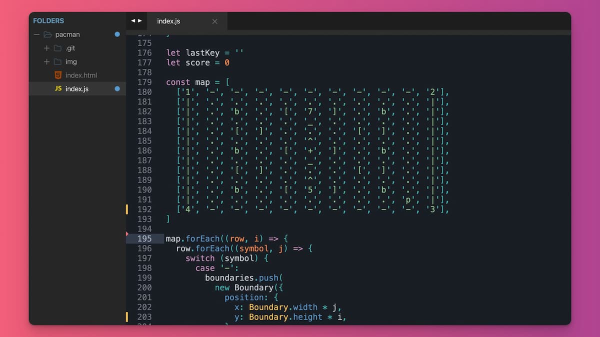 Messy index.js with map gen